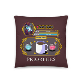 "Coffee Priorities" Throw Pillow - Certifiable Studios