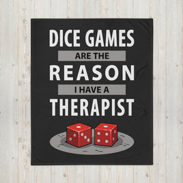 "Dice Games Therapist" Throw Blanket - Certifiable Studios