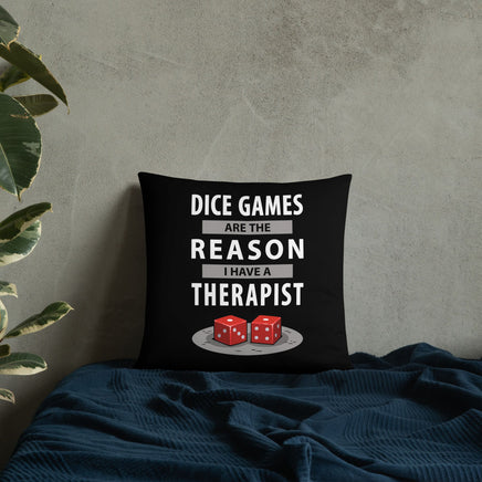 "Dice Games Therapist" Throw Pillow - Certifiable Studios