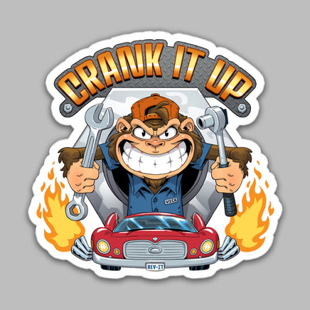 "Crank It Up" Sticker - Certifiable Studios