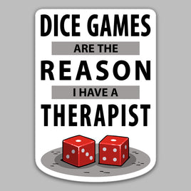 "Dice Games Therapist" Sticker - Certifiable Studios