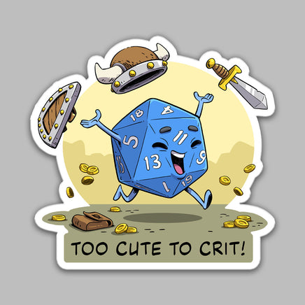 "Too Cute To Crit" Sticker - Certifiable Studios