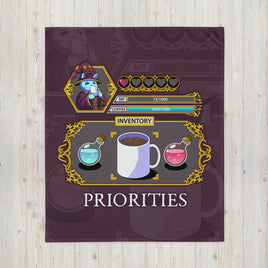 "Coffee Priorities" Throw Blanket - Certifiable Studios